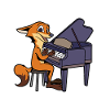 Comic Fuchs spielt Klavier