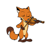 Comic Fuchs spielt Geige