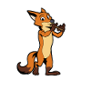 Comic Fuchs plays flute