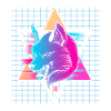 Japon Vaporwave Wolf