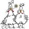 Rooster and Hen