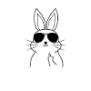 Böses Hasi Hase mit Mittelfinger