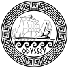 Symbol of a black Greek boat