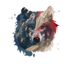 Wolf American Flag USA America