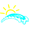 Vague et soleil - Mer