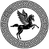 Symbole du cheval Pégase noir