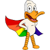 superhero duck with rainbow cape
