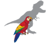 Funny T-Rex urla con ara pappagallo