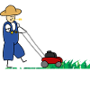 Gärtner Rasen mähen