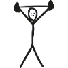 Fitness Stick Figure Stroke Drawing