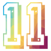 11 years birthday rainbow