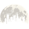 City and Moon Silhouette