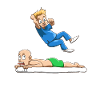 Funny physiotherapist wrestling physio at its best
