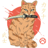 Kat med Katana Japan Cat Lovers