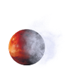 Red moon in fog dust