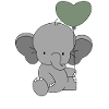 Bébé éléphant en montgolface 💚💚