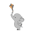 Baby elephant 🐘 with dragon 🪁🧡🧡🧡