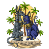 Egyptiska gudar Anubis Bastet