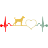 Parson Russell Terrier Heartbeat Retro