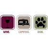 Camping dog and wine
