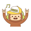 Cute Monkey Music Rock On