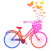 Women's bike, bicycle butterflies