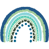 Blue Green rainbow with dots