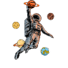Spaceball Astronaut Basketball Space Travel
