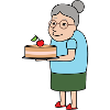Grandma with cake