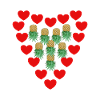 Pineapple with hearts for swingers and couples