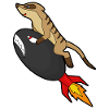 Meerkats flying with rocket