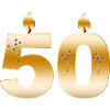 Golden50 Birthday Candles Design