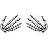 skeleton hands holding boobs