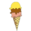 Gelbe Eiscreme Dreier-Sortiment
