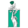 Hand mit Rose | Blau