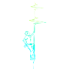 Climbing electrocardiogram green / blue