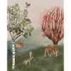 Waldfuchs, Hirsch und Vogel