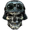Crazy Biker Totenkopf mit Helm