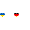 Germany Ukraine Flag Heartbeat