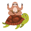 Sloth Riding Turtle Lazy Sloth Turtle
