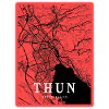 Thun Stadtkarte im Rotkontrast