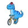 Comic Dino fährt Fahrrad