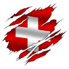 Suisse - Suisse - Suisse - drapeau déchiré