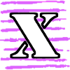 black white purple stripes x