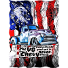 V8 Chevy Pickup Truck na amerykańskiej fladze