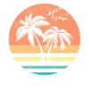 Palm Sunset Retro Circle