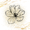 Flower in golden sparkles
