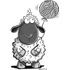 Sheep with wool balloon