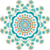 dekorative, blomster mandala, rund i trendy farver