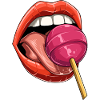Baiser bouche sucette sucette bonbons